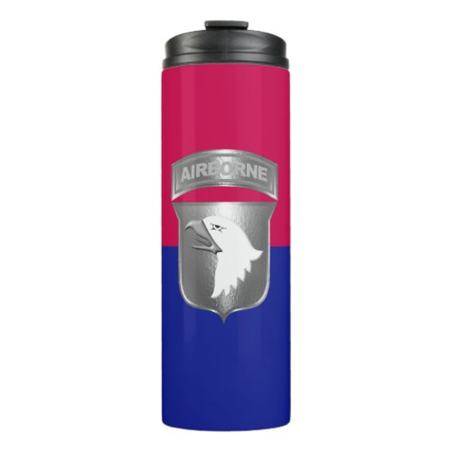 101st Airborne Division Light Silver Eagle Thermal Tumbler