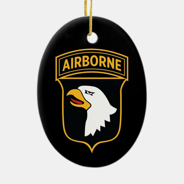 101st Airborne Division - Military Patch Insignia Ceramic Ornament (Back)