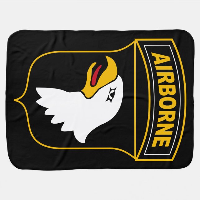 101st Airborne Division Military Veteran Baby Blanket (Horizontal)
