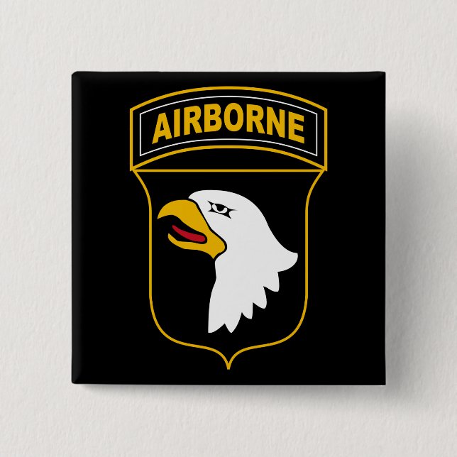 101st Airborne Division Military Veteran Button (Front)