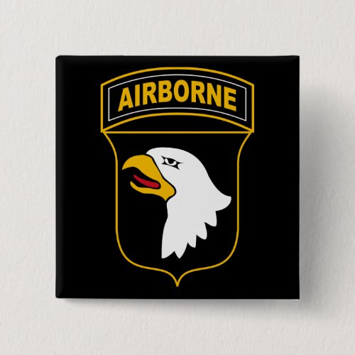 101st Airborne Division Military Veteran Button