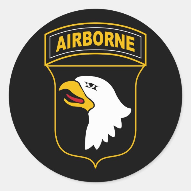 101st Airborne Division Military Veteran Classic Round Sticker (Front)