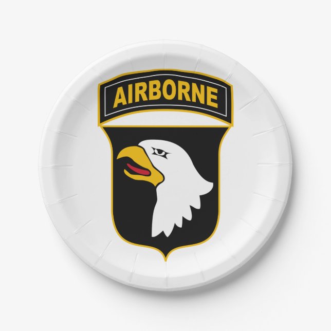 101st Airborne Division Military Veteran Paper Plates (Front)