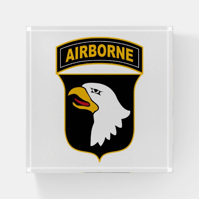 101st Airborne Division Military Veteran Paperweight (Front)