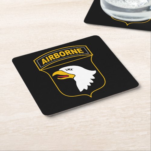 101st Airborne Division Military Veteran Square Paper Coaster