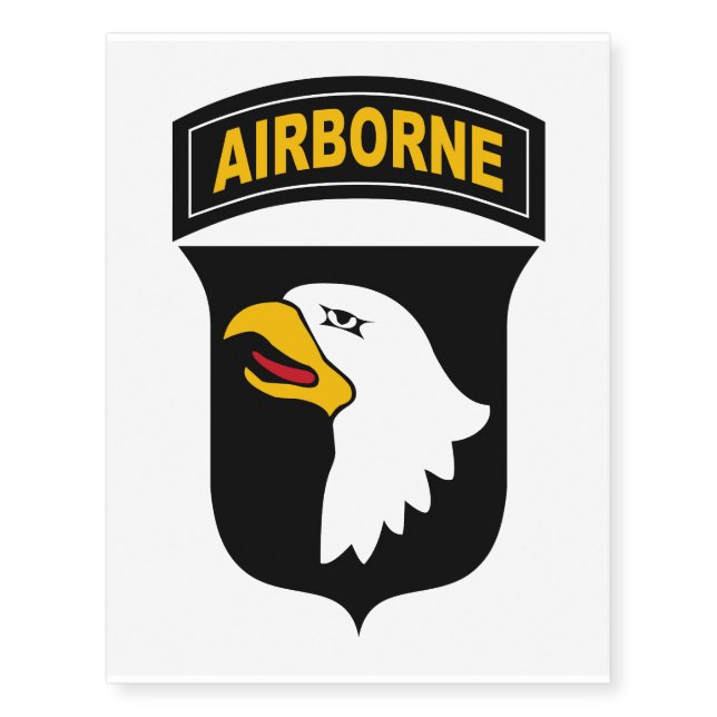 101st Airborne Division Military Veteran Temporary Tattoos (Front)