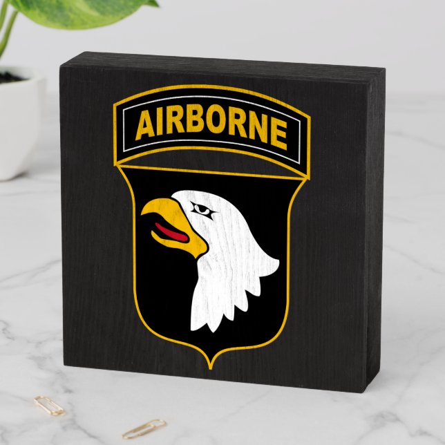 101st Airborne Division Military Veteran Wooden Box Sign (In Situ Horizontal)