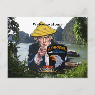 101st airborne division nam patch postcard