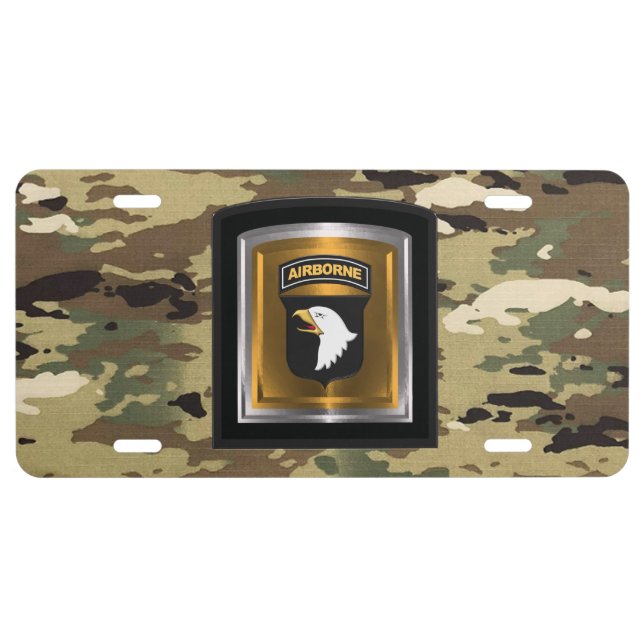 101st Airborne Division New Camouflage License Plate (Front)