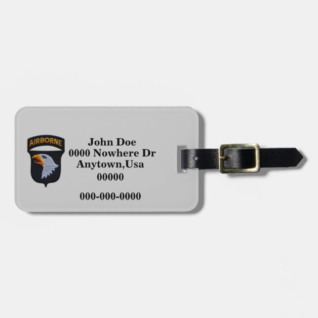 101st airborne division patch luggage tag (Front Horizontal)