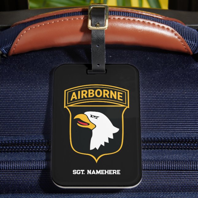 101st Airborne Division Personalizable Luggage Tag (Front Insitu 2)