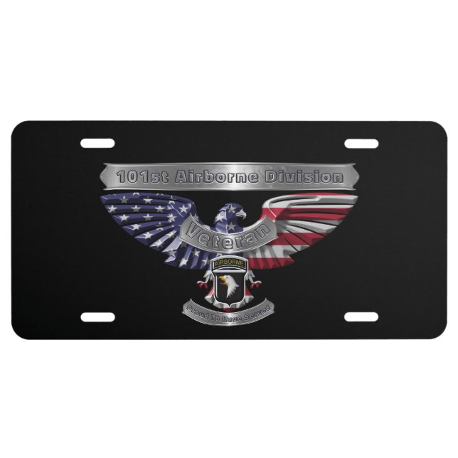 101st Airborne Division “Proud To Have Served” License Plate (Front)