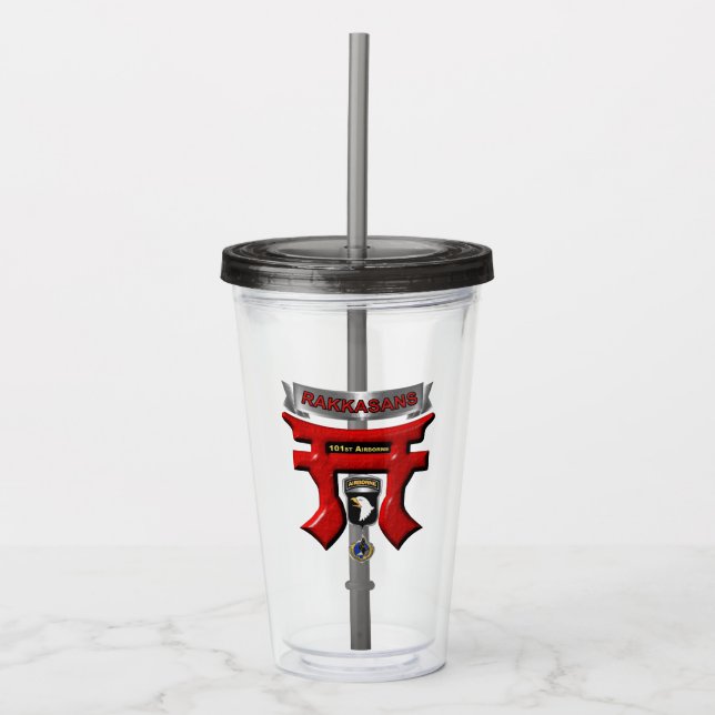 101st Airborne Division Rakkasans Acrylic Tumbler (Front)