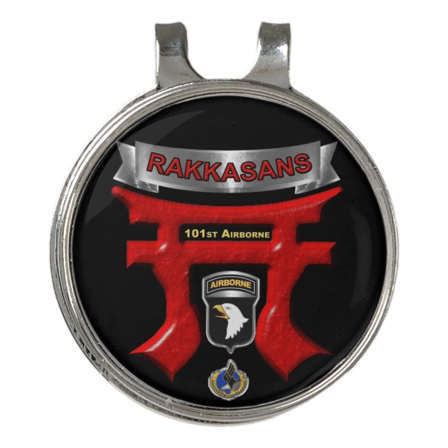 101st Airborne Division  Rakkasans Golf Hat Clip (Front)