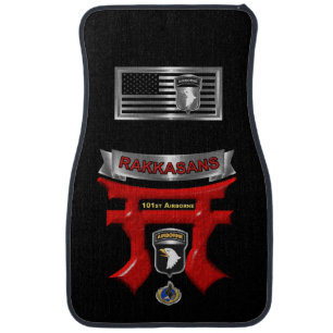 101st Airborne Division Rakkasans Metallic Flag Car Floor Mat