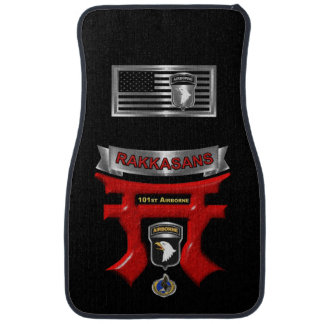 101st Airborne Division Rakkasans Metallic Flag Car Floor Mat