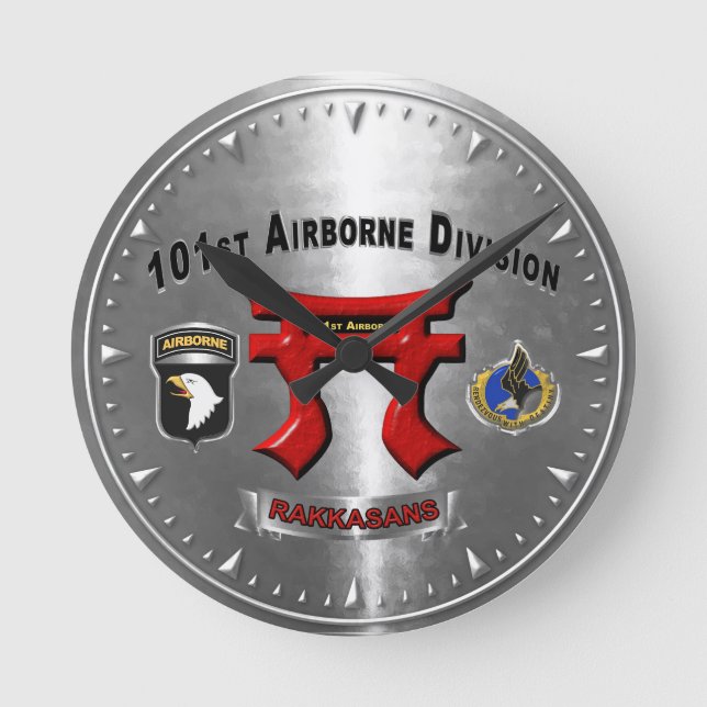101st Airborne Division Rakkasans Round Clock (Front)