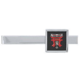 101st Airborne Division Rakkasans Silver Finish Tie Bar