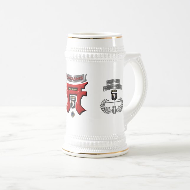 101st Airborne Division Rakkasans Special Design Beer Stein (Front Right)