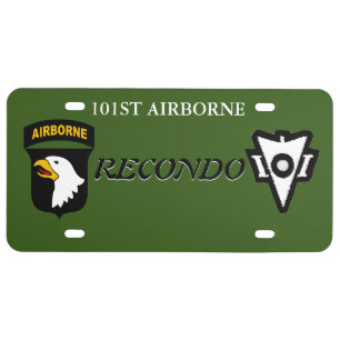 101ST AIRBORNE DIVISION RECONDO LICENSE PLATE