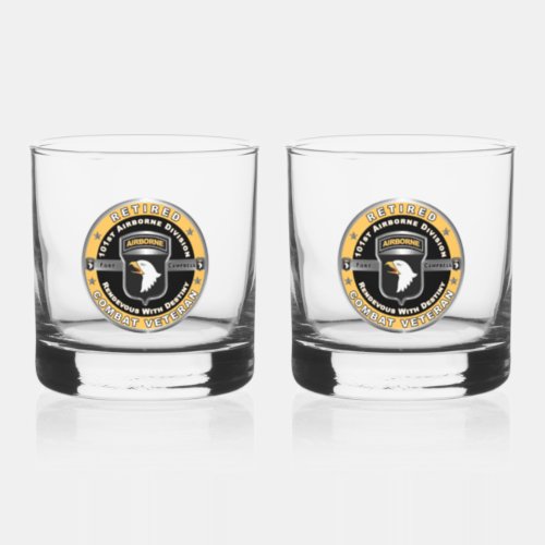 101st Airborne Division Retired Whiskey Glass