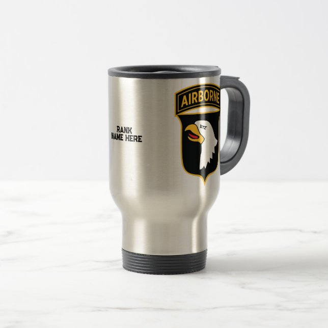 101st Airborne Division Screaming Eagle Custom Travel Mug (Front Right)