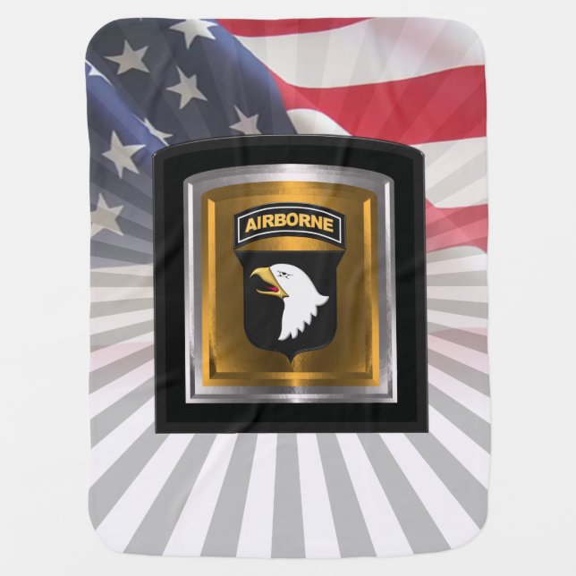 101st Airborne Division “Screaming Eagles” Baby Blanket (Front)
