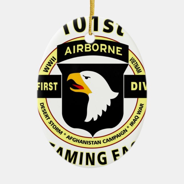 101ST AIRBORNE DIVISION "SCREAMING EAGLES" CERAMIC ORNAMENT (Front)