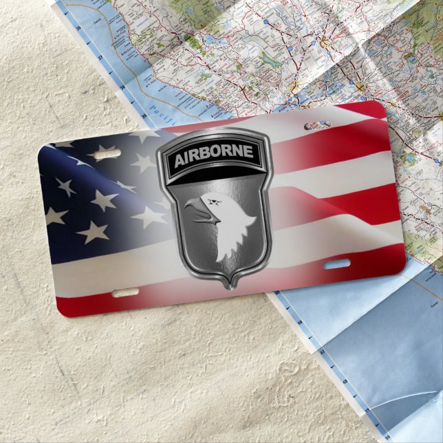 101st Airborne Division “Screaming Eagles” Custom License Plate (In Situ)