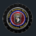 101st Airborne Division “Screaming Eagles”  Dart Board<br><div class="desc">Display your pride for our Army's only Air Assault Division! This uniquely designed artwork makes a wonderful gift for your favorite Air Assault Soldier! This is a specially designed gift for anyone looking for that one of a kind special gift for any occasion such as retirement, change of command, PCS,...</div>