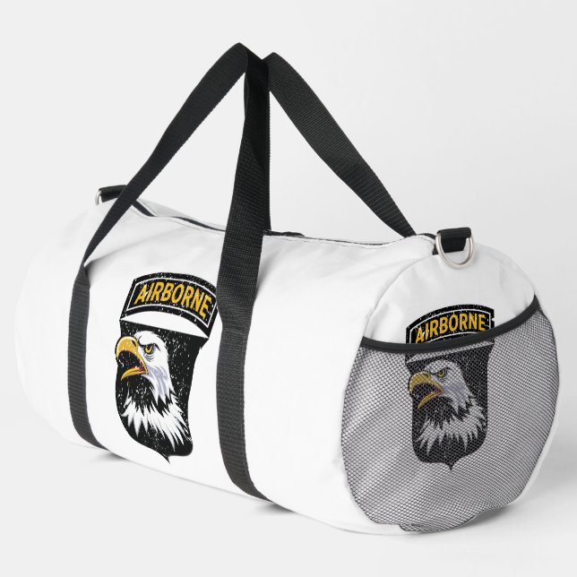 101st Airborne Division "Screaming Eagles" Grunge Duffle Bag (Right Corner)