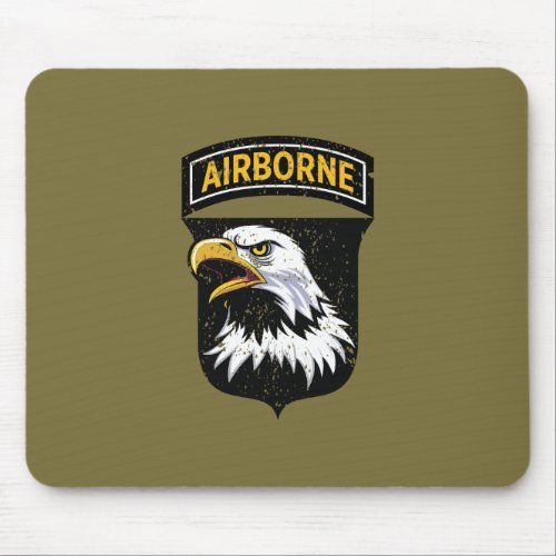 101st Airborne Division Screaming Eagles Grunge Mouse Pad