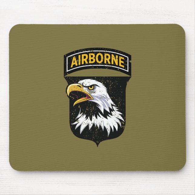101st Airborne Division "Screaming Eagles" Grunge Mouse Pad (Front)