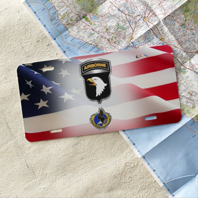 101st Airborne Division “Screaming Eagles”  License Plate (In Situ)