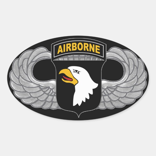 101st Airborne Division "Screaming Eagles" Oval Sticker (Front)