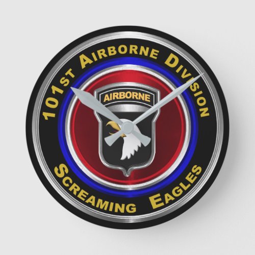 101st Airborne Division Screaming Eagles Round Clock
