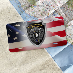 101st Airborne Division Screaming Eagles Shield License Plate