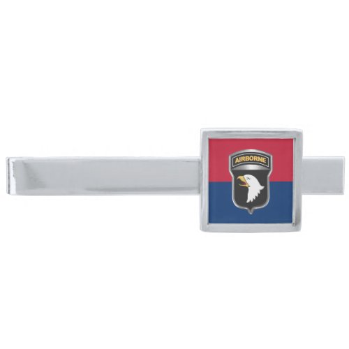 101st Airborne Division Screaming Eagles Silver Finish Tie Bar