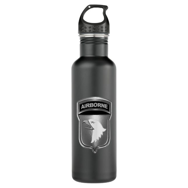 101st Airborne Division Screaming Eagles Stainless Steel Water Bottle (Front)