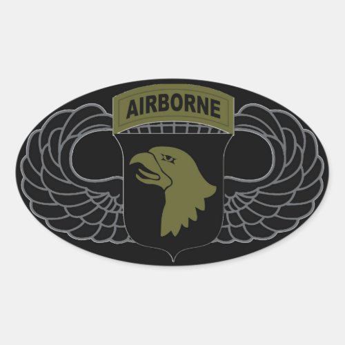 101st Airborne Division Screaming Eagles SUBDUED Oval Sticker