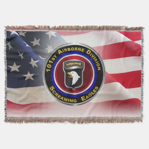 101st Airborne Division Screaming Eagles Throw Blanket