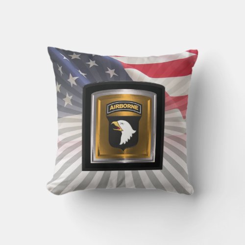 101st Airborne Division Screaming Eagles Throw Pillow