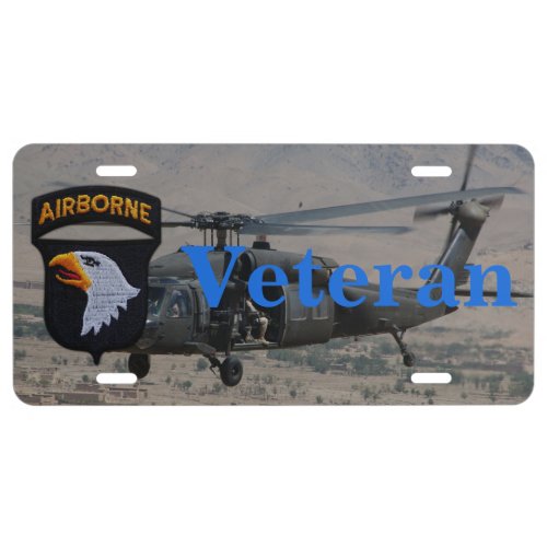 101st Airborne Division Screaming Eagles Veterans  License Plate