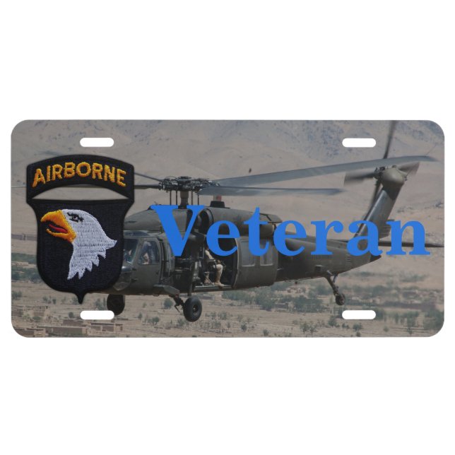 101st Airborne Division Screaming Eagles Veterans  License Plate (Front)