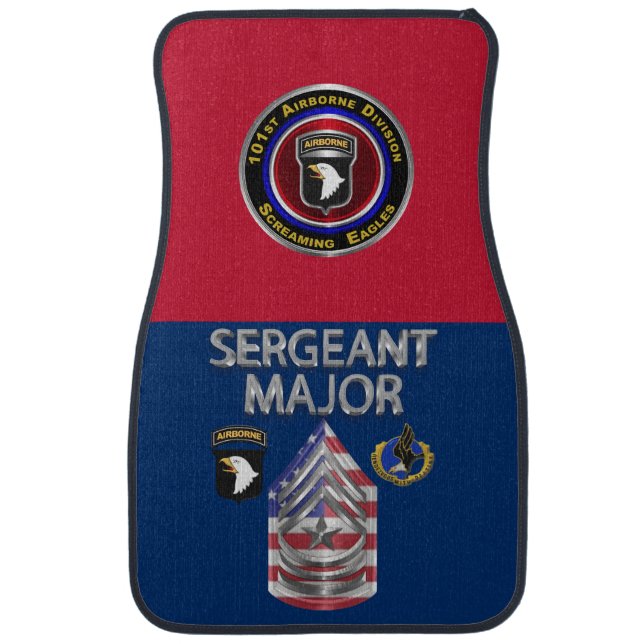 101st Airborne Division Sergeant Major Car Floor Mat (Front)