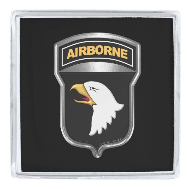 101st Airborne Division  Silver Finish Lapel Pin (Front)