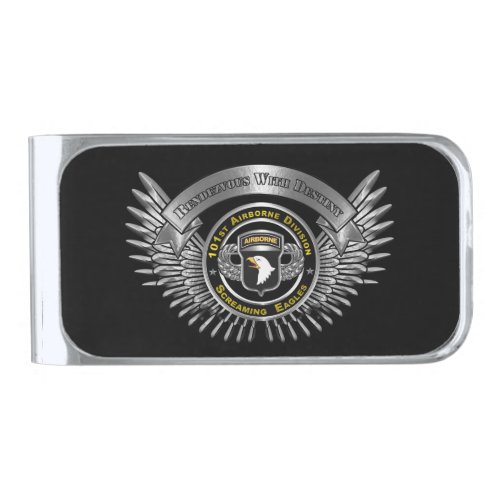 101st Airborne Division  Silver Finish Money Clip