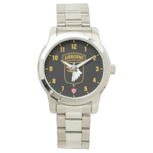 101st Airborne Division Silver Stainless Steel Watch