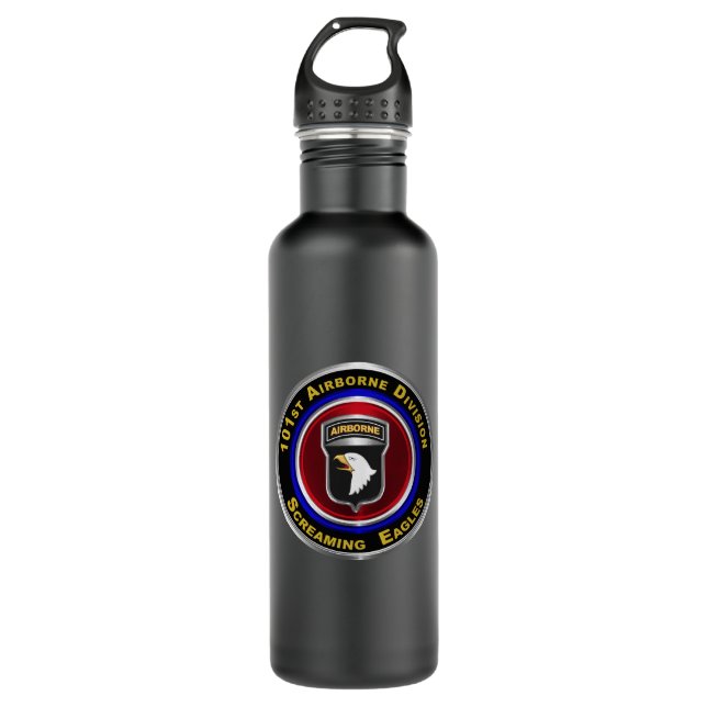 101st Airborne Division  Stainless Steel Water Bottle (Front)