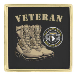 101st Airborne Division Veteran Gold Finish Lapel Pin